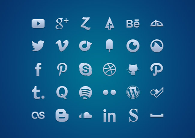 Multi-Format Social Media Glyph Set
