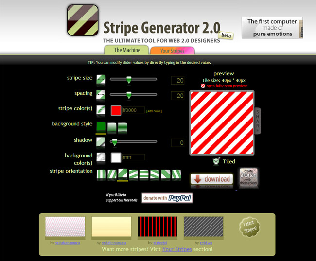 Stripe Generator Background Patterns