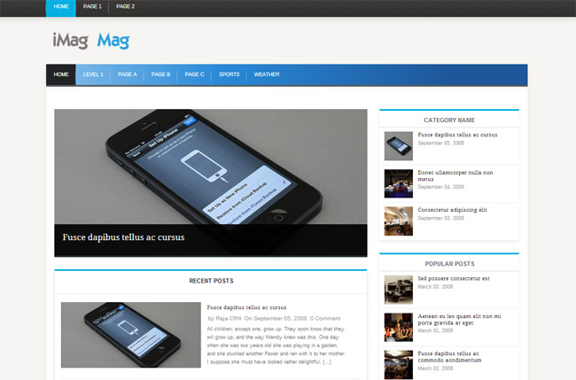 iMag Mag Free Wordpress Theme
