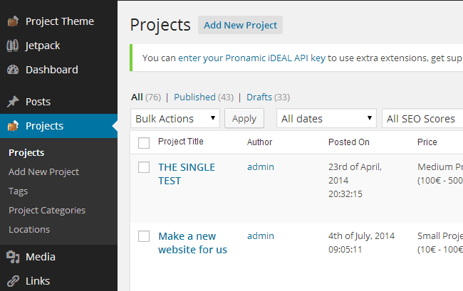 Project Post Types