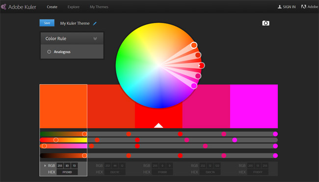 Adobe Kuler Color Picker Website