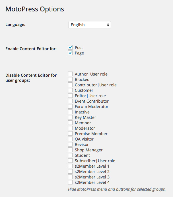 MotoPress Options