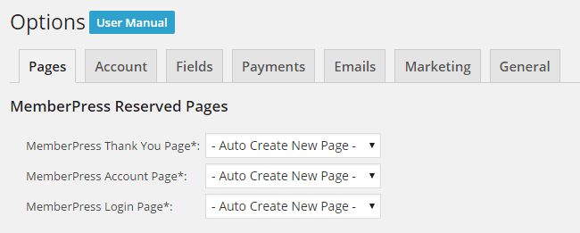 User Interface Create Pages