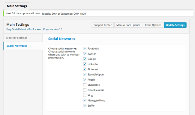 Supported Social Networks