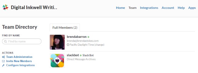 Slack team directory