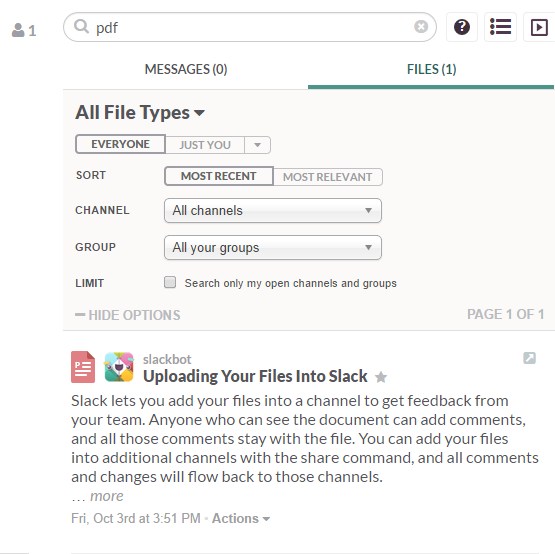 Slack search