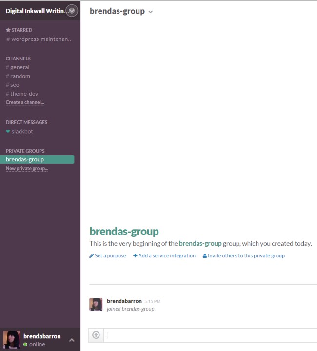 Slack private group