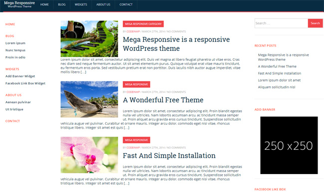 MegaResponsive Lite Free WordPress Theme