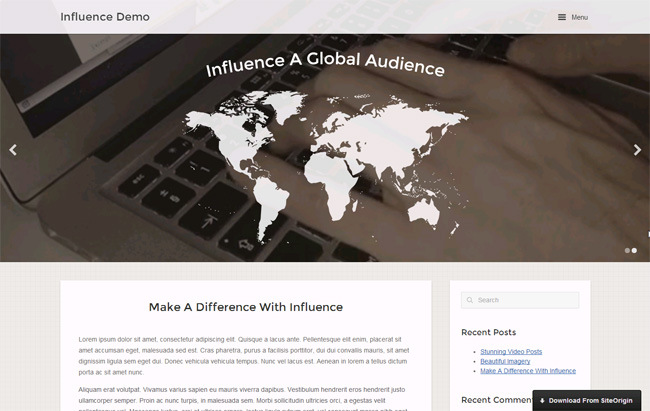 Influence Free WordPress Theme
