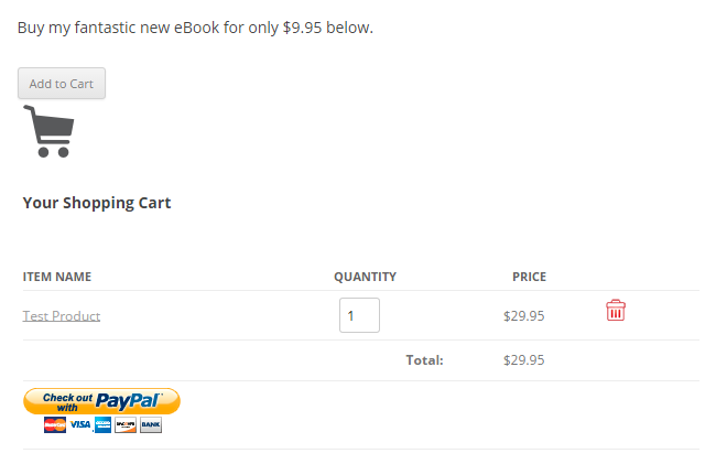 An Example of WordPress Simple Paypal Shopping Cart