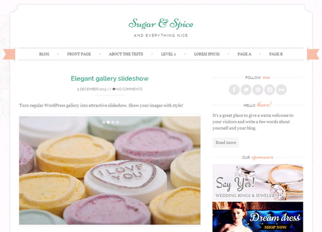 Sugar & Spice Free WordPress Theme
