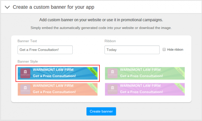 Create a Custom Banner