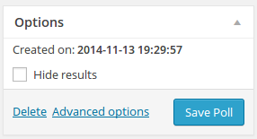 Save Poll or Advanced Options
