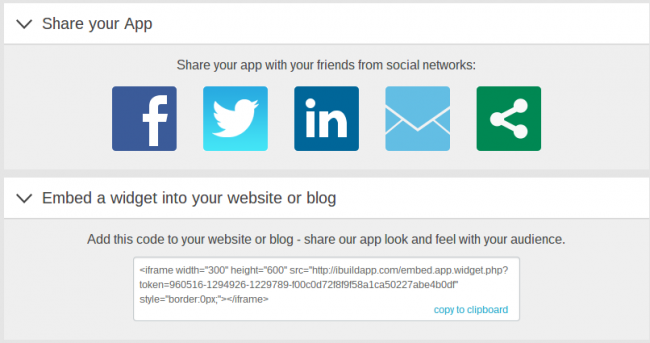 Share Your App and Embed