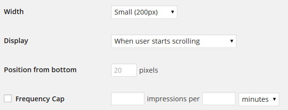 Width Display Position