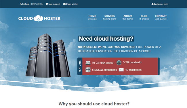 Cloud Hoster WordPress Theme