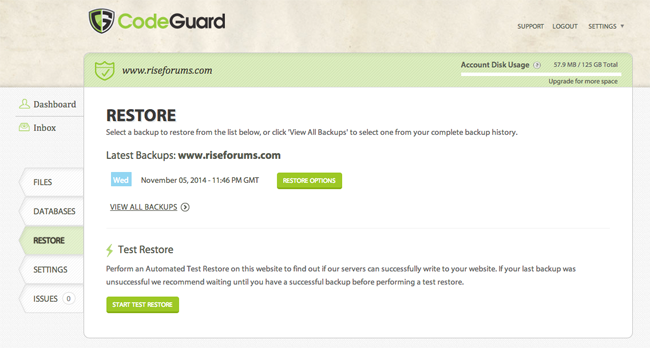 Restoring Your Website Using CodeGuard