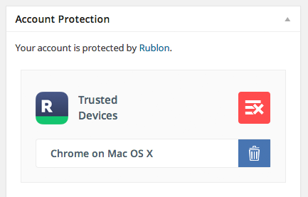 Trusted Devices in WordPress Dashboard