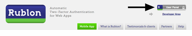 Rublon User Panel Link