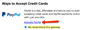 Activate PayPal