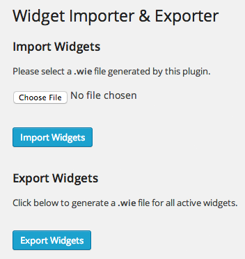 Widget Importer & Exporter