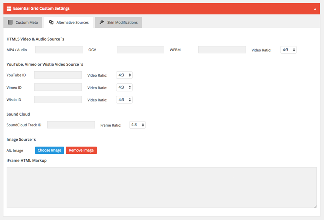 Essential Grid Custom Settings