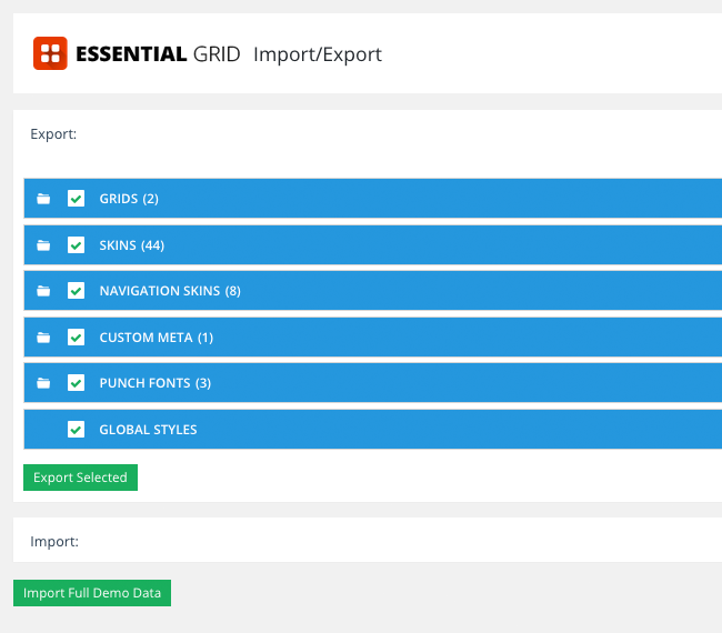 Import and Export Functionality