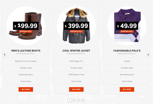 Pricing Table