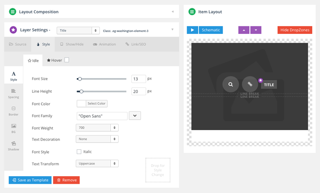 Essential Grid Visual Skin Editor