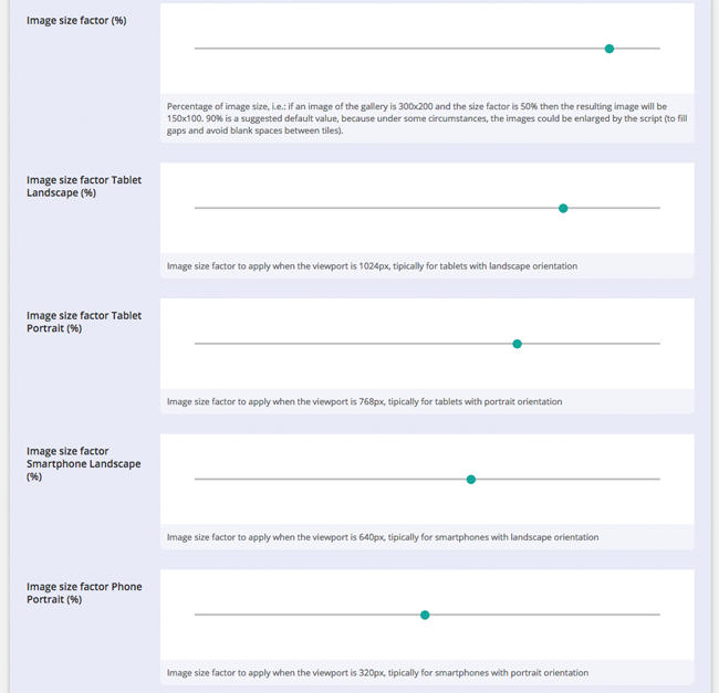 Image Size Factor Options