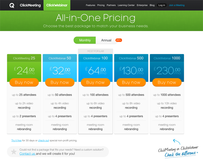 ClickWebinar Pricing