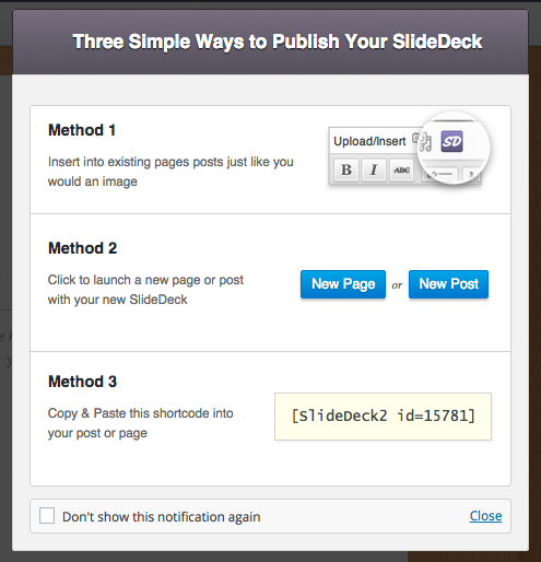 Publishing Your SlideDeck