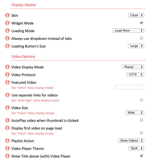 Youmax Display Modes and Video Options