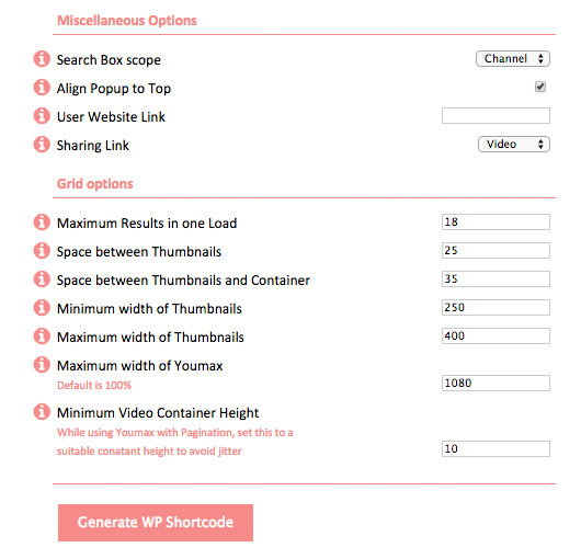 Miscellaneous and Grid Options 