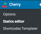 Cherry Framework Admin Menu