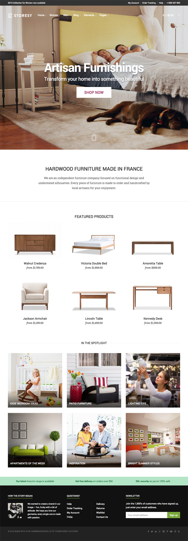 Furnishings Home Page Template