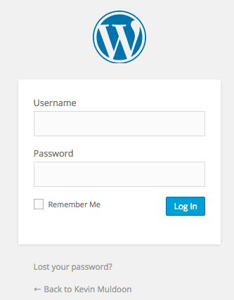 Default WordPress Login Page