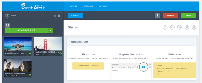 Create a Slider Page