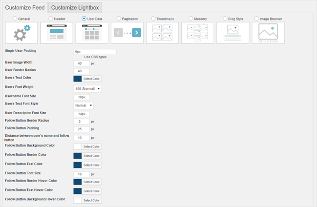 Customise User Data