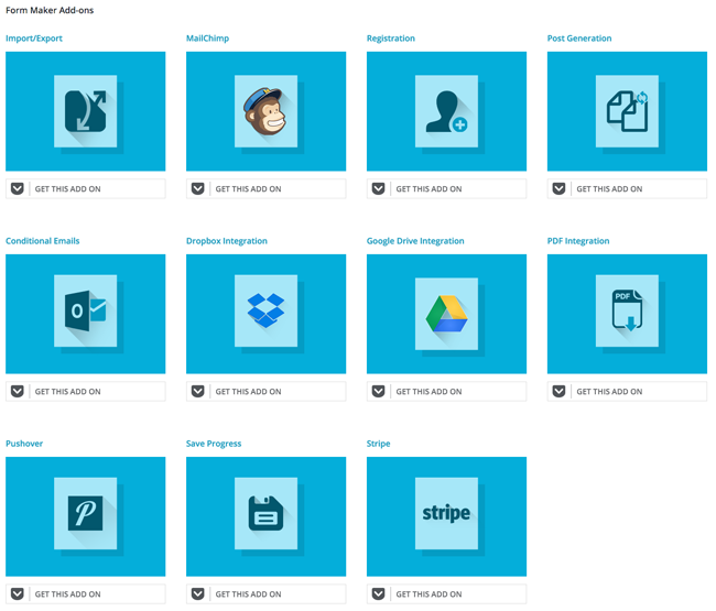 Form Maker Add-On List