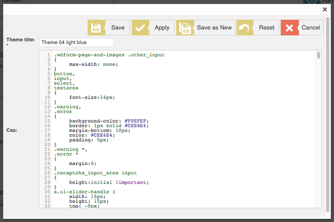 Edit Form CSS