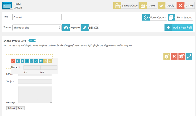 Editing Form Maker Form