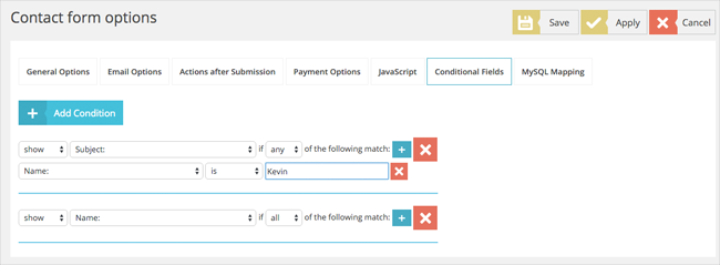 Conditional Fields