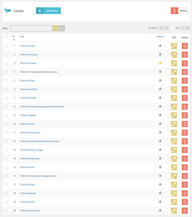 Form Maker Theme List