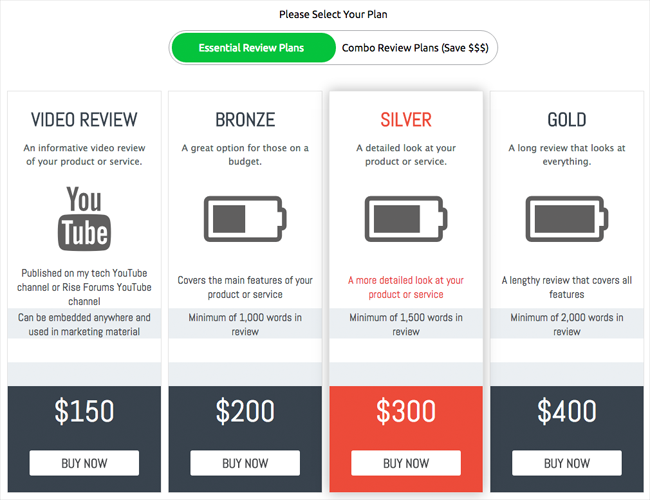 My Pricing Table