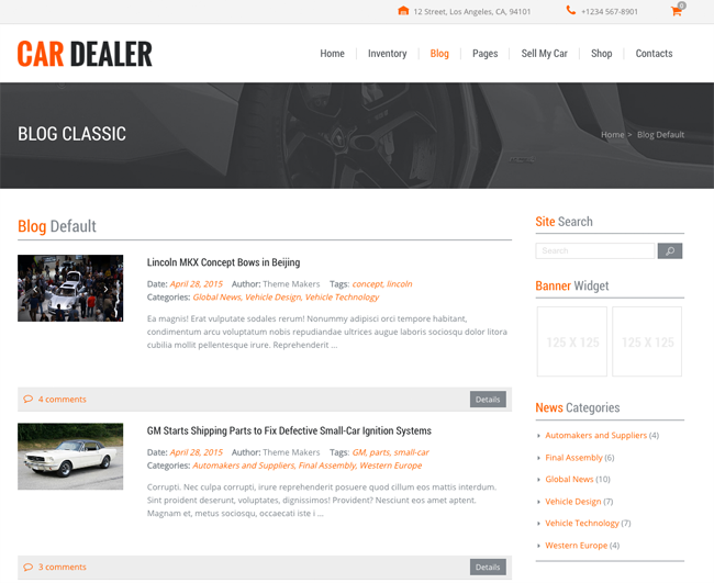 Car Dealer Blog Index