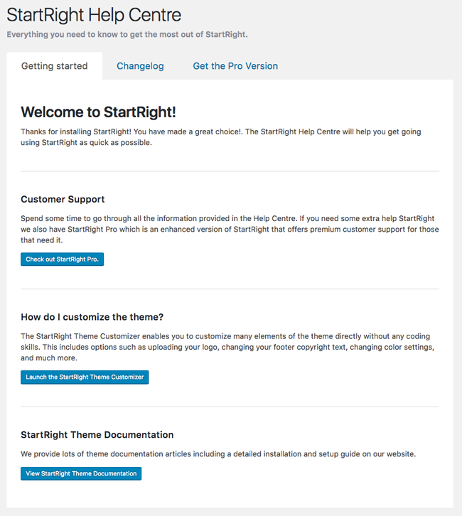 StartRight Help Page