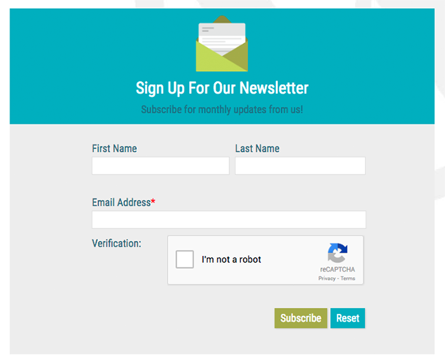 Newsletter Form with ReCaptcha