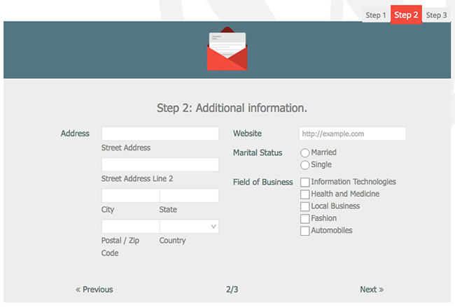 Multi-Tab Sign Up Form with Payment Field