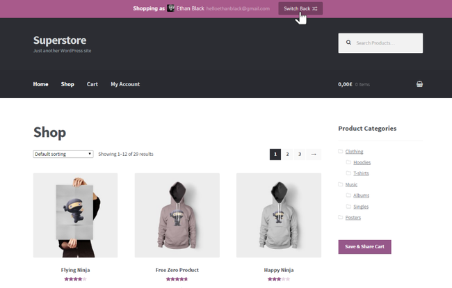Shop as Customer for WooCommerce